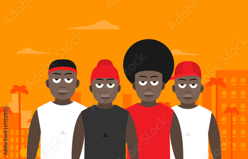 Colorful Rapper Flat Vector