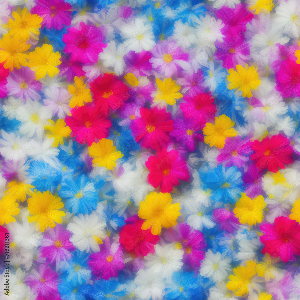 flowers. Abstract seamless pattern. AI generated. flowers. Abstract seamless pattern. AI generated.