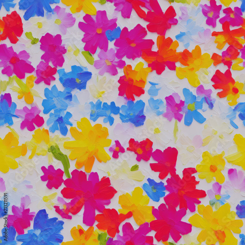 flowers. Abstract seamless pattern. AI generated.