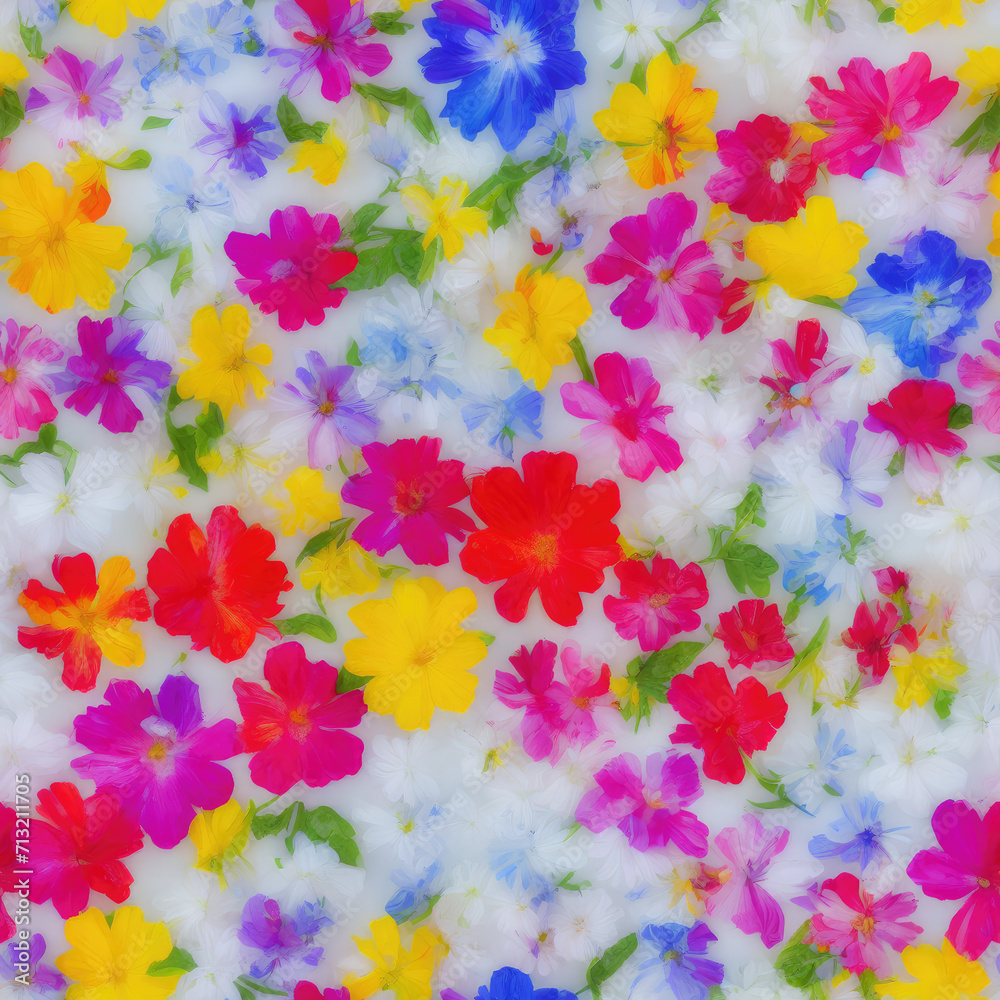 flowers. Abstract seamless pattern. AI generated.