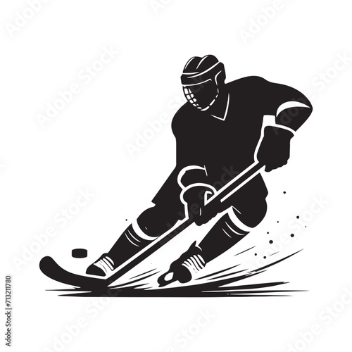 Ice Ballet: Athlete Silhouette - Hockey Vector Choreographing an Elegant Dance of Hockey Player Silhouettes - Hockey Illustration - Athlete Vector
 photo