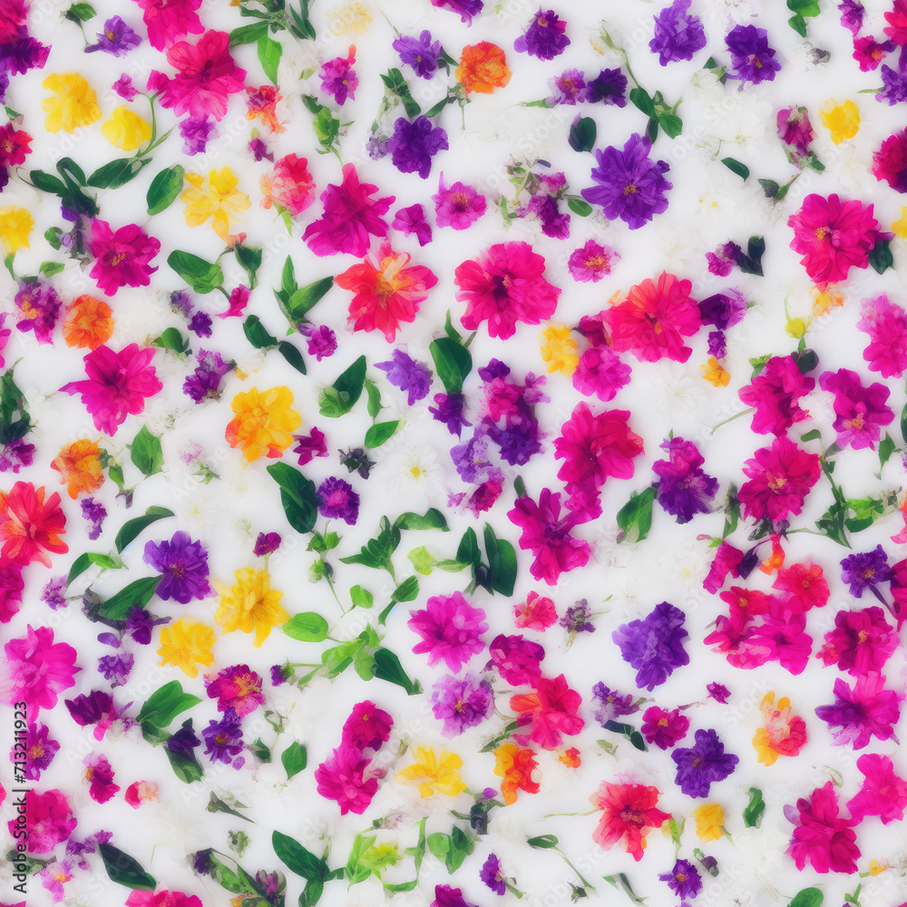 flowers. Abstract seamless pattern. AI generated.