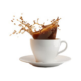 Splash in cup of coffee