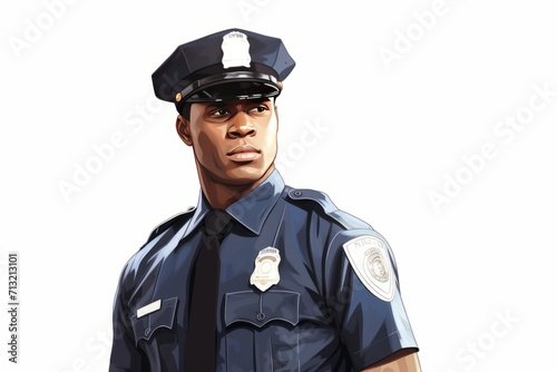 portrait of a police officer on white background © GHArtwork
