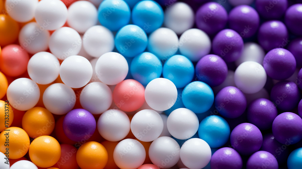 There were piles of colorful beads. There were piles of colorful beads.