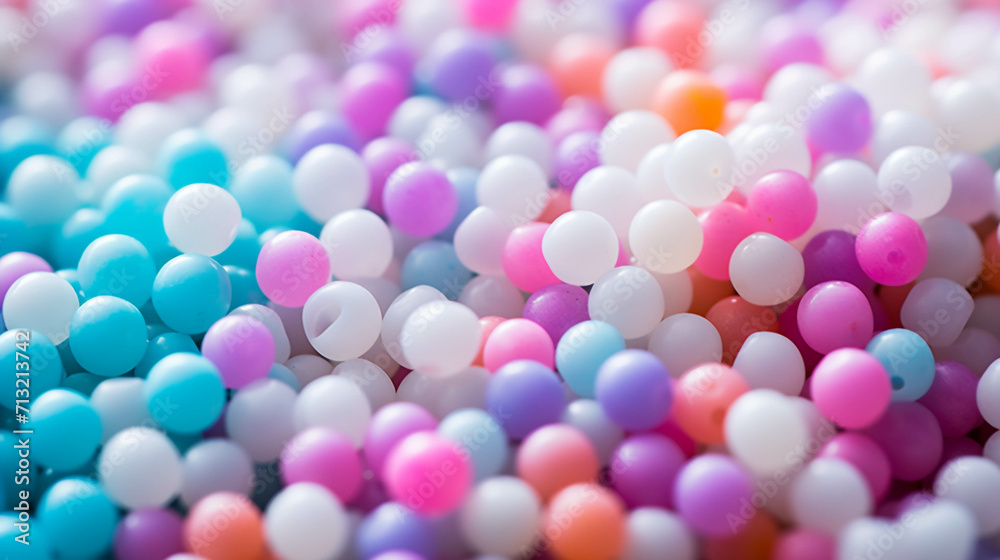 There were piles of colorful beads. There were piles of colorful beads.