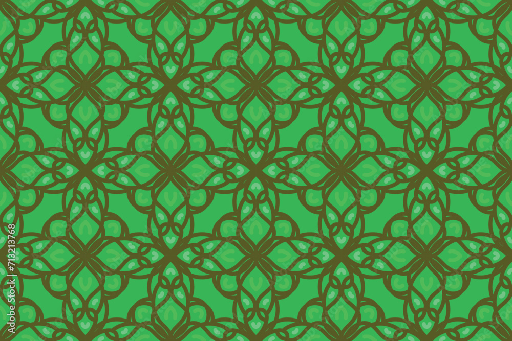oriental pattern. smooth green background with Arabic ornaments. Pattern, background and wallpaper for your design. Textile ornament. Vector illustration.