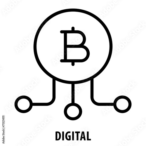 Digital, icon, Digital, Electronic, Technological, Virtual, Computerized, Digitized, Cyber, Hi tech, Digital Icon