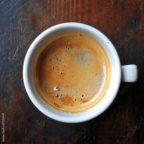 Hot espresso shot from above, ai technology