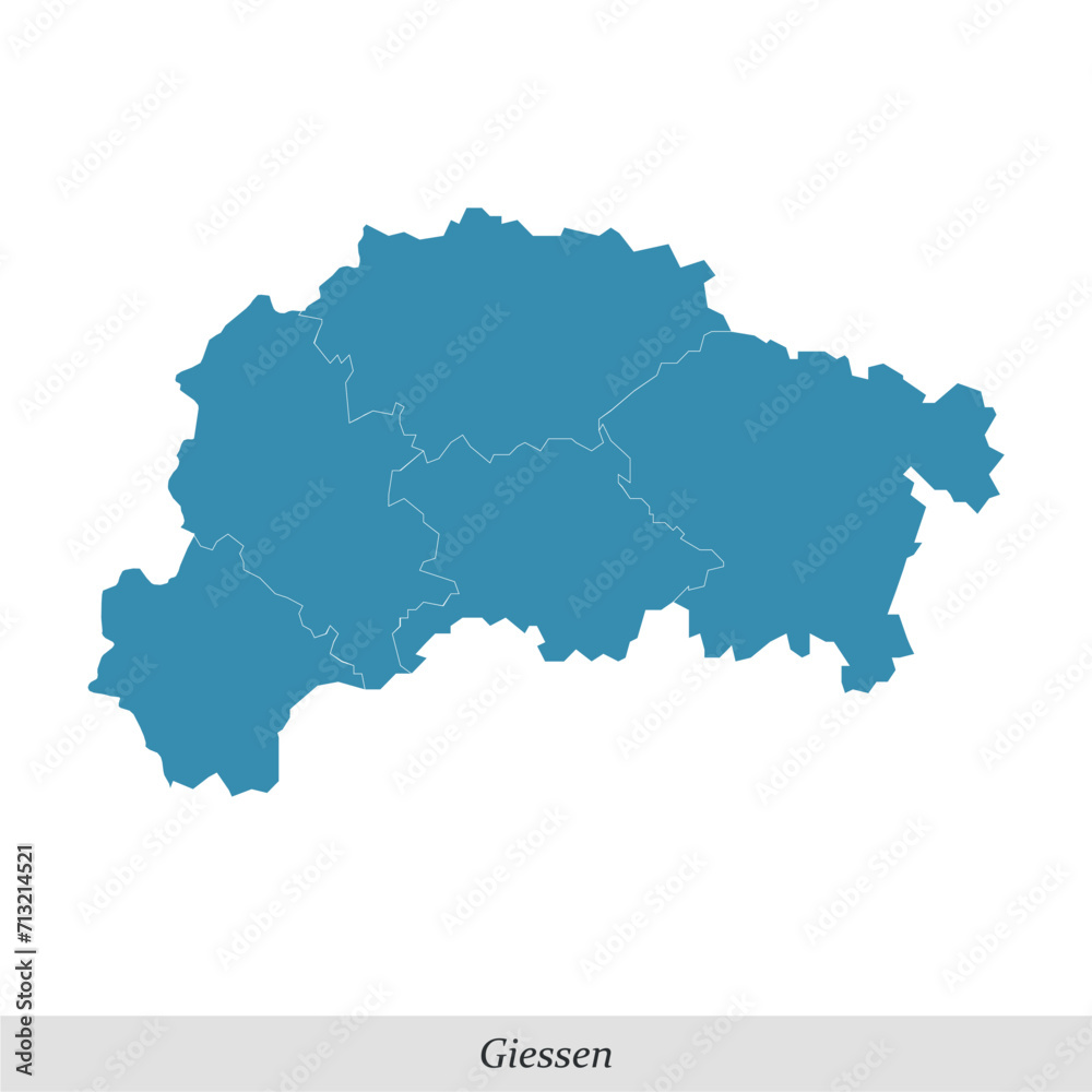 map of Giessen is a region in Hesse state of Germany
