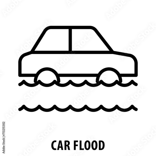 Car Flood, icon, Car Flood, Flooded Car, Water Damaged Car, Car Flood Icon, Vehicle Submersion, Flooding Incident, Auto Damage, Waterlogged Car