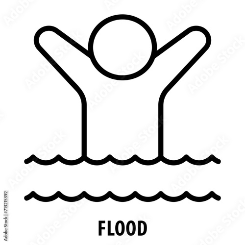 Flood, icon, Flood, Flooding, Deluge, Inundation, Water Overflow, Flood Icon, Natural Disaster, Flooded Area, Water Catastrophe, Overflow