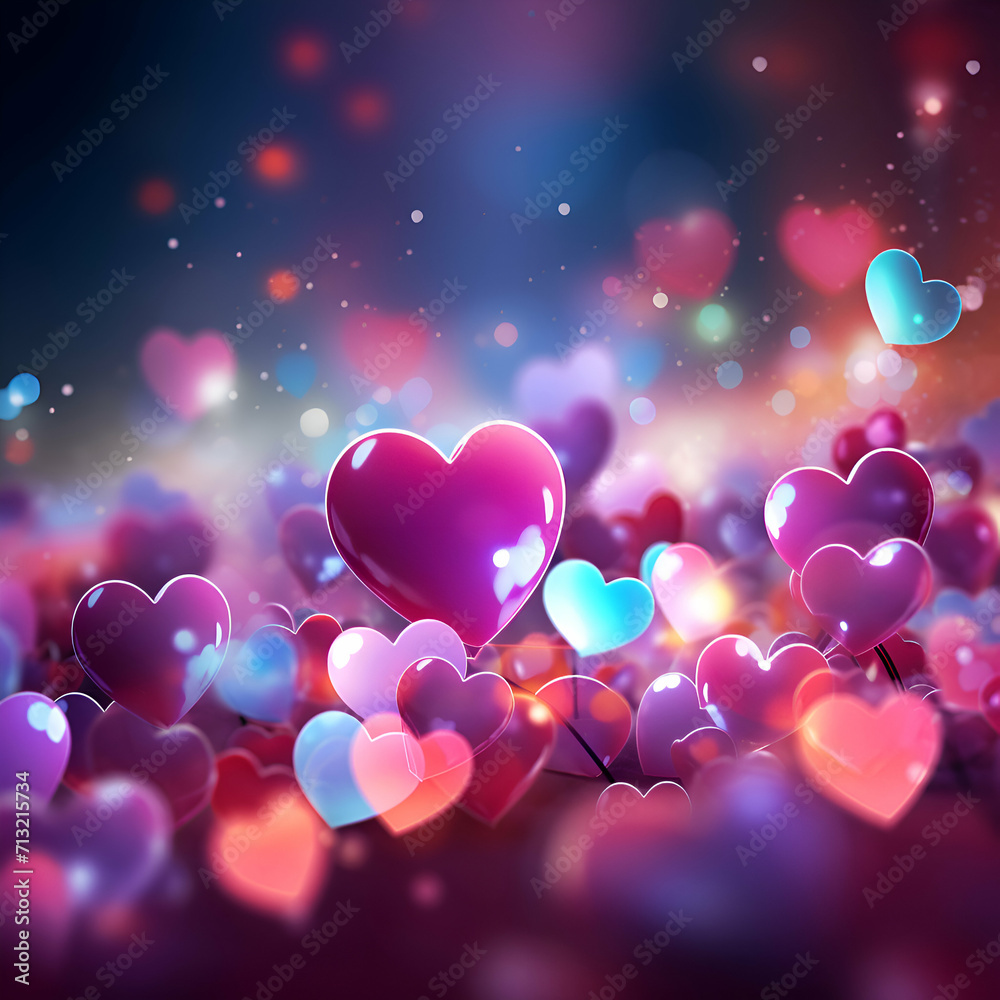 Valentines day background with heart bokeh lights. illustration. Valentines day background with heart bokeh lights. illustration.