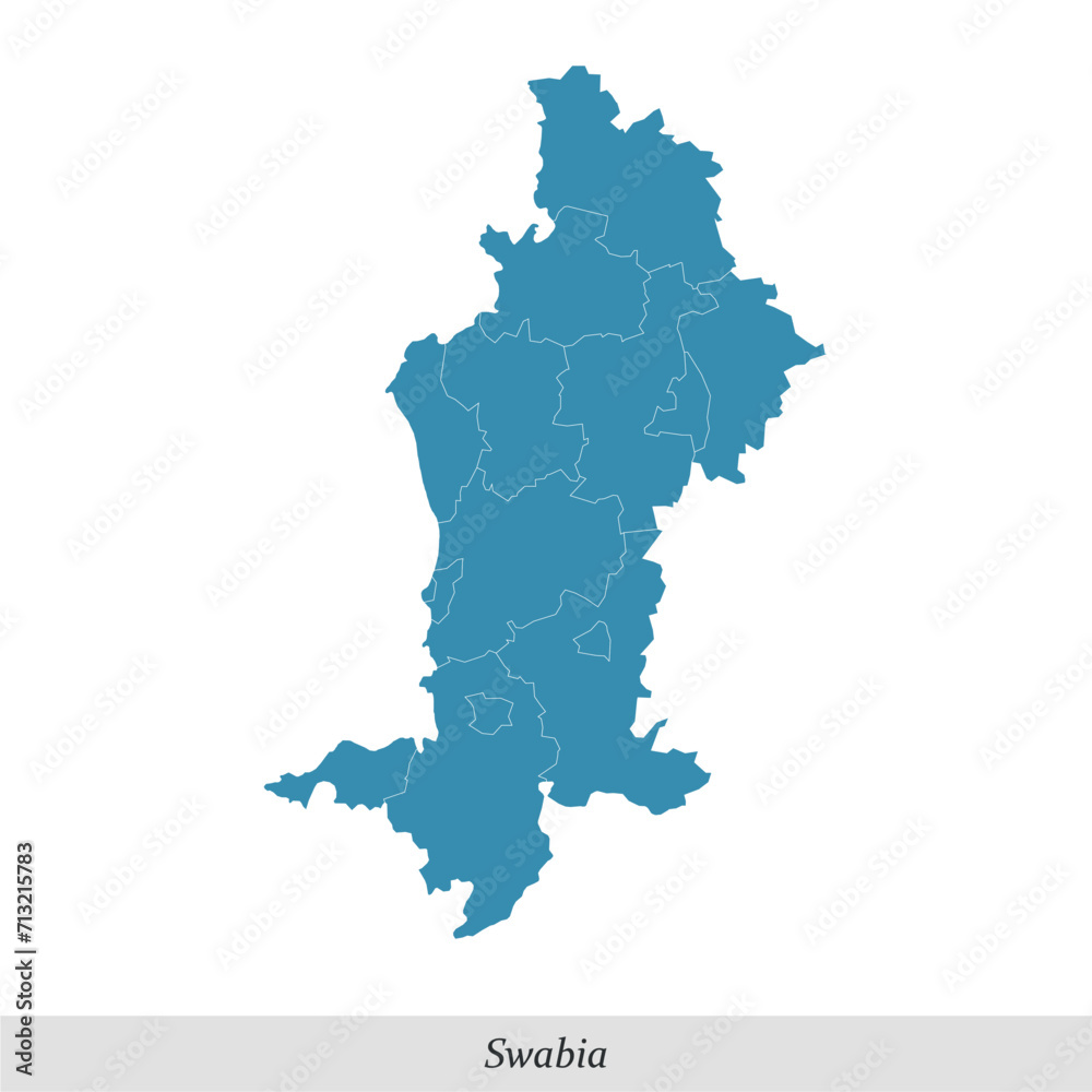map of Swabia is a region in Bavaria state of Germany