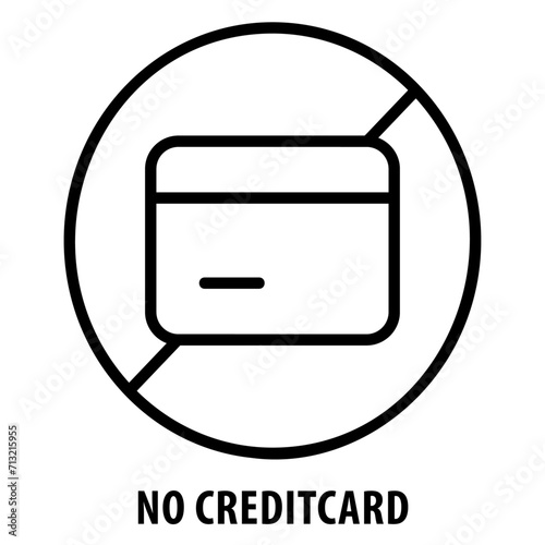 No Creditcard, icon, No Credit Card, Credit Card Absence, Cardless, No Card, Card Absent, No Credit Card Icon, Credit Card Missing, Empty Wallet photo