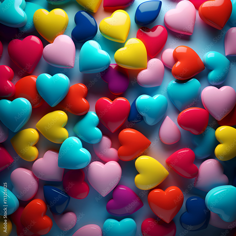 Valentines day background with heart bokeh lights.