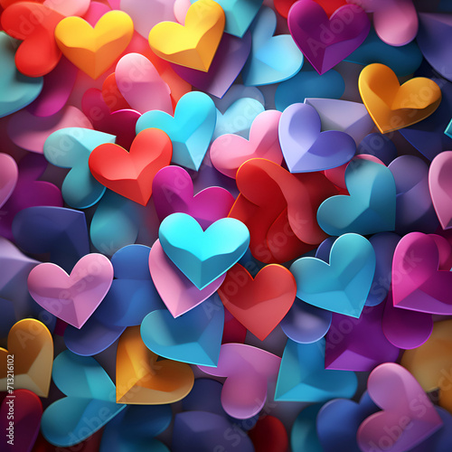 Hearts bokeh background. Valentine's Day.