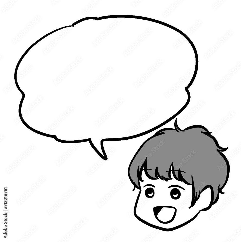 モノクロ漫画風ふきだし モノクロ漫画風ふきだし