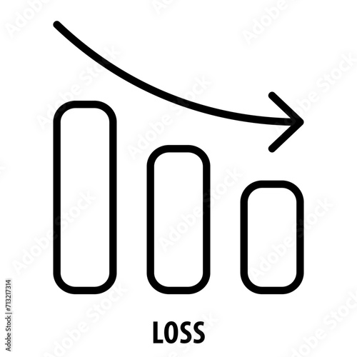 Loss, icon, Loss, Decrease, Decline, Loss Icon, Reduction, Downward Trend, Decrease in Value, Loss Symbol