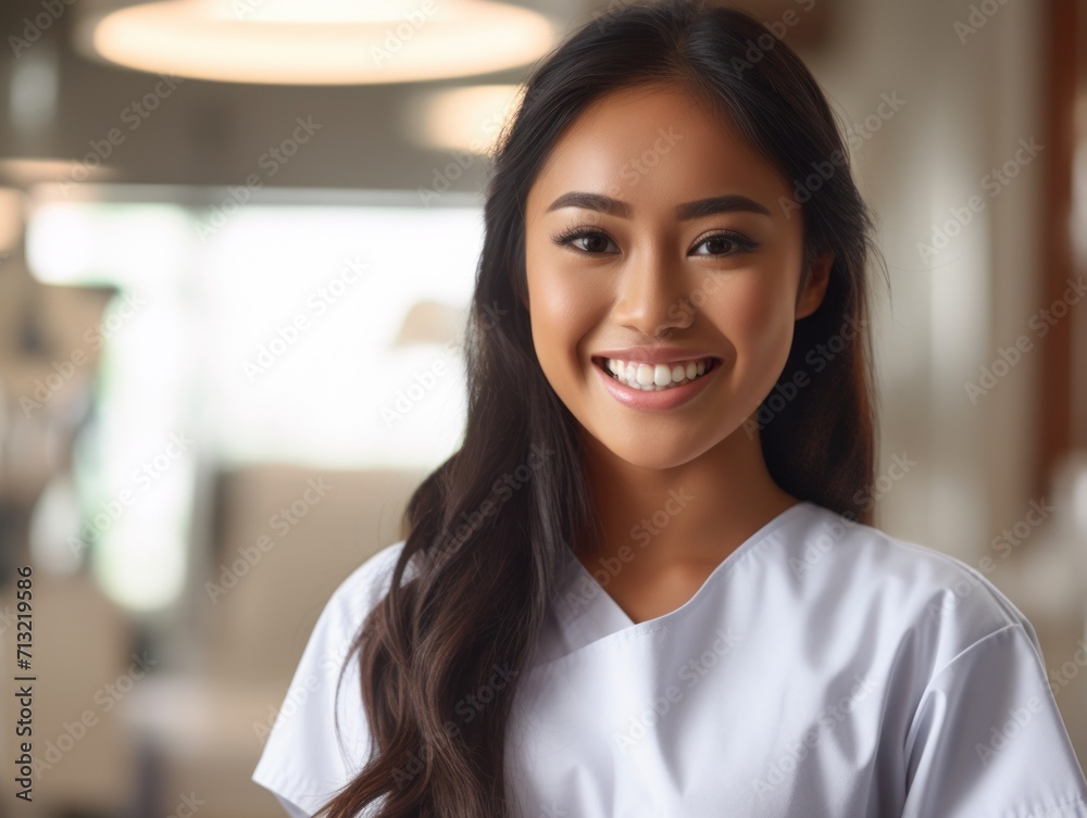 Beautiful smile of healthy asian woman, close up Beautiful smile of healthy asian woman, close up