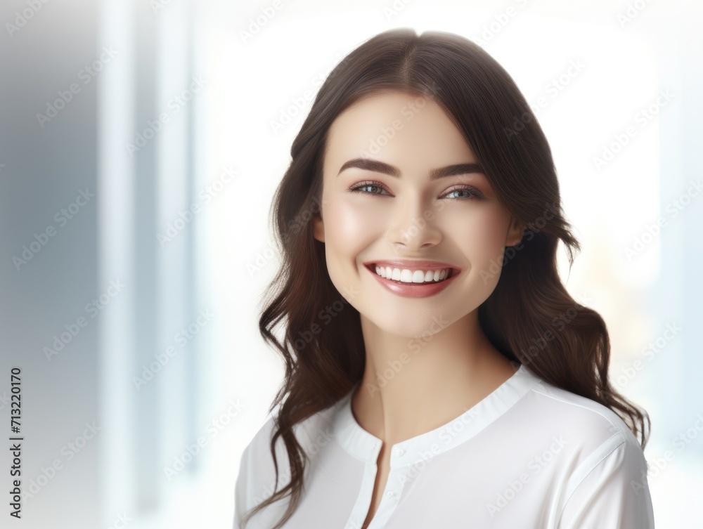 Skin care. Beautiful smiling girl model with makeup Skin care. Beautiful smiling girl model with makeup