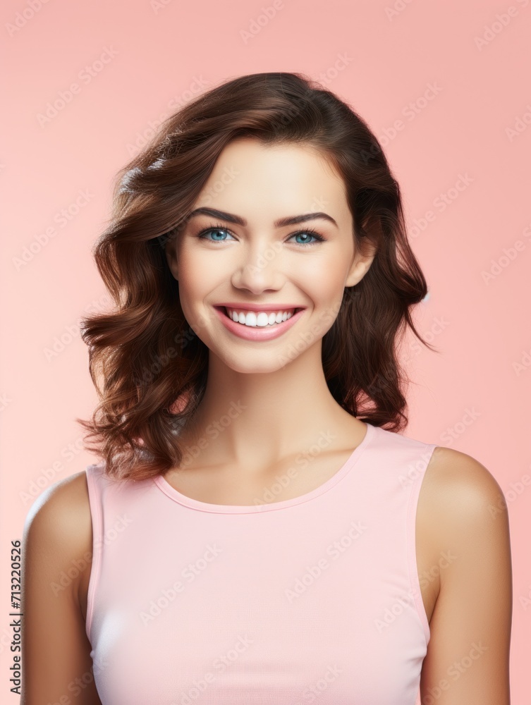 Skin care. Beautiful smiling girl model with makeup Skin care. Beautiful smiling girl model with makeup