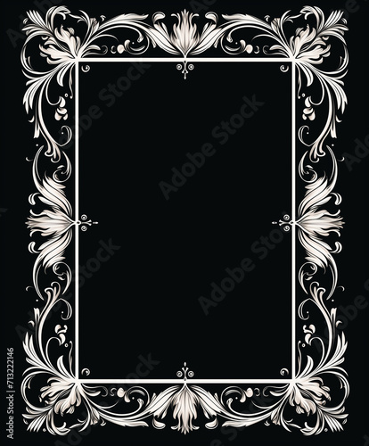 black and white frame with flowers