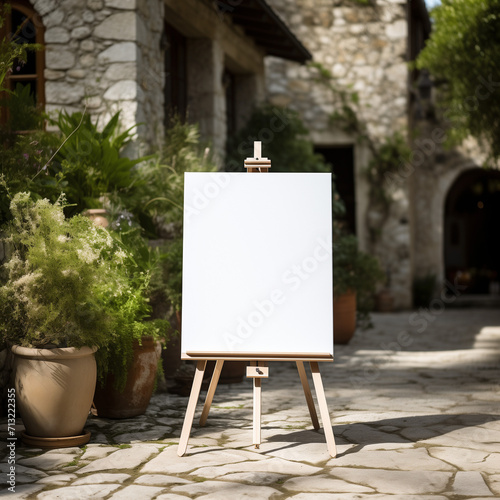 easel with a canvas