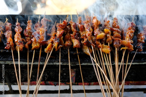 Tableau sur toile Sate Ambal is a chicken satay typical of the Kebumen area of Central Java