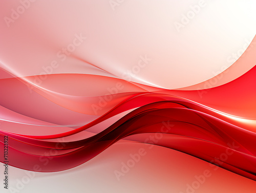 Fluid Red Glass Waves Abstract Design created with Generative AI technology