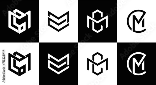 MC logo. M C design. White MC letter. MC, M C letter logo design. Initial letter MC linked circle uppercase monogram logo. M C letter logo vector design. MC letter logo design five style.	
