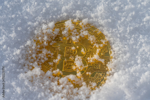 10 dollars in gold coin lying in the snow
