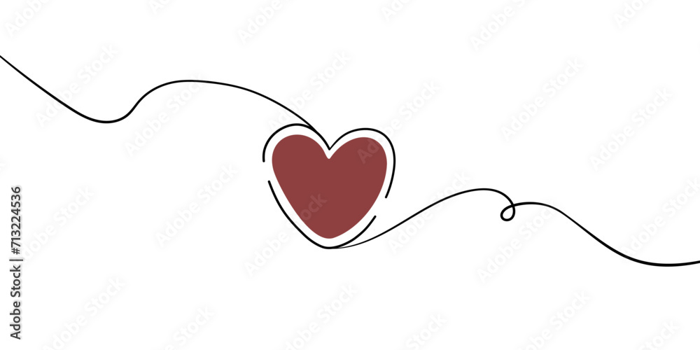 14 February minimalist line art red heart illustration isolated on white background. Happy Valentine's Day one line art drawing. Continuous one-line drawing red heart. Outline vector illustration 14 February minimalist line art red heart illustration isolated on white background. Happy Valentine's Day one line art drawing. Continuous one-line drawing red heart. Outline vector illustration
