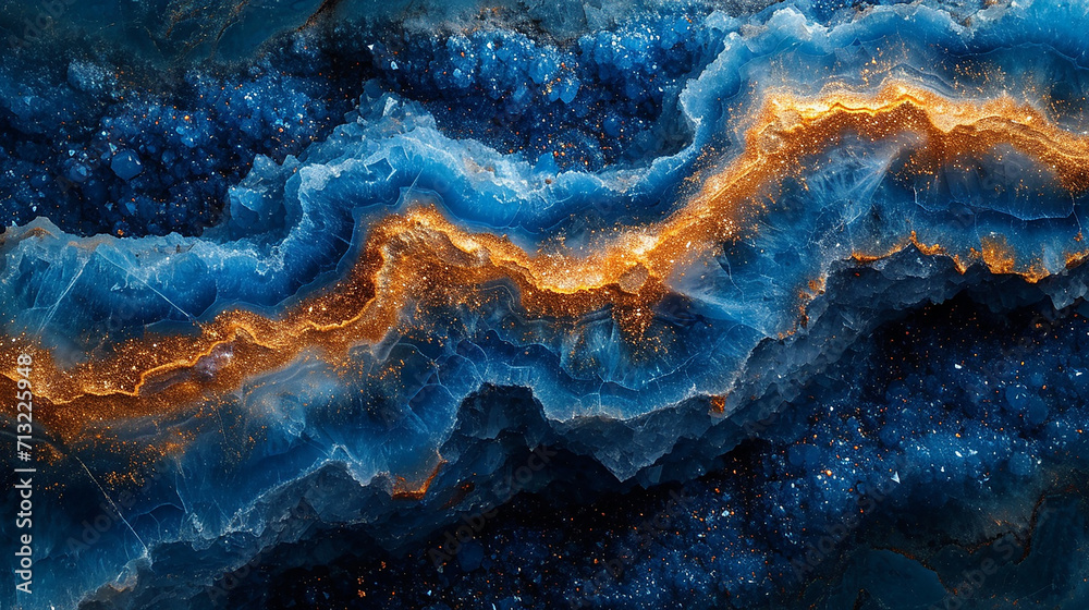 Sapphire blue marble stone with gold vein. Vivid graphite texture geode wallpaper background Sapphire blue marble stone with gold vein. Vivid graphite texture geode wallpaper background