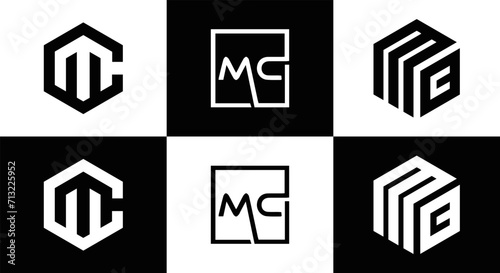 MC logo. M C design. White MC letter. MC, M C letter logo design. Initial letter MC linked circle uppercase monogram logo. M C letter logo vector design. MC letter logo design five style.	
