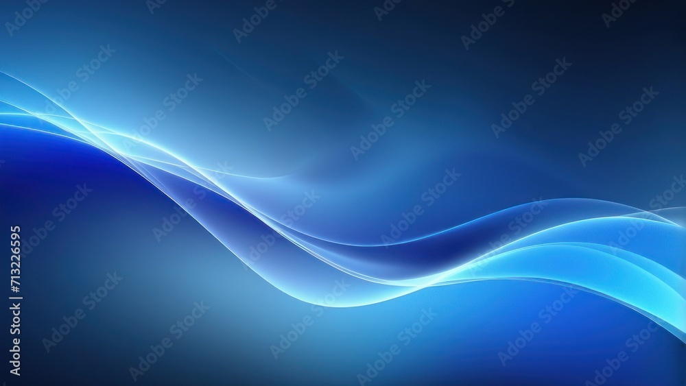 Fototapeta premium Abstract blue background, wave, veil or smoke texture - computer generated picture, generative, AI.