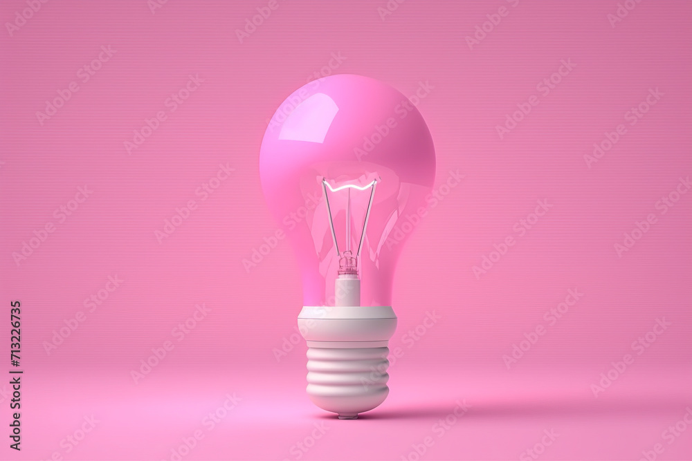 Minimalist Light Bulb Concept on Pastel Blue Background created with Generative AI technology Minimalist Light Bulb Concept on Pastel Blue Background created with Generative AI technology