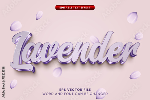 Lavender soft purple 3d editable vector text effect