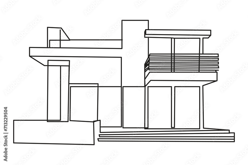 modern house One continuous line drawing. Flat roof house or commercial building. isolated on white background. Vector illustration
modern house One continuous line drawing. Flat roof house or commercial building. isolated on white background. Vector illustration