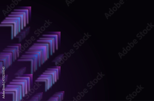 vector with neon arrows moving up. background with purple neon arrows pointing up diagonally