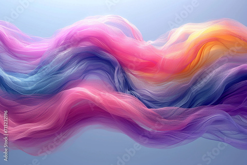 Graphical representation of a coloured sine wave. AI generative. photo