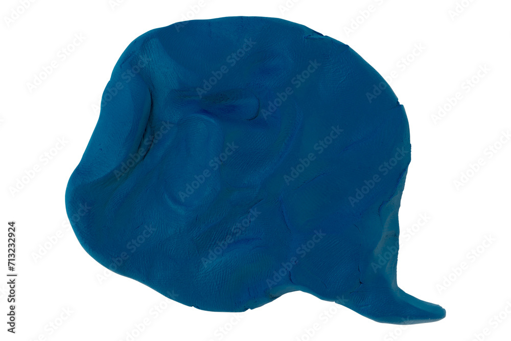 Blue speech bubble plasticine isolated on transparent background Blue speech bubble plasticine isolated on transparent background