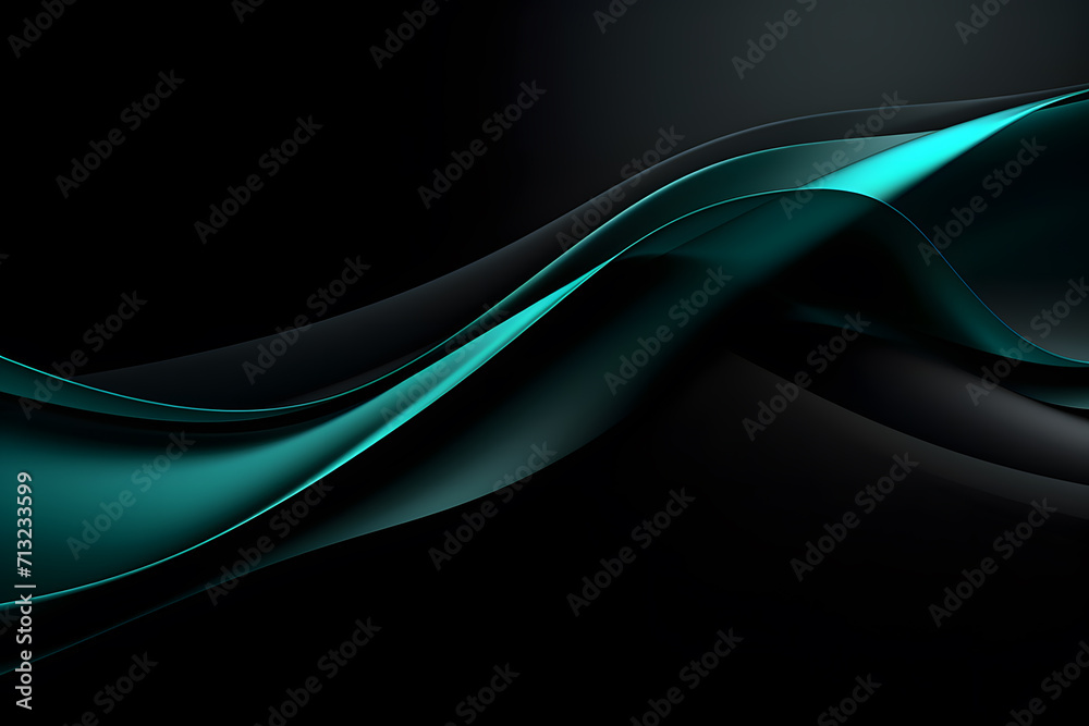 Obraz premium black with Aqua accents minimalist background