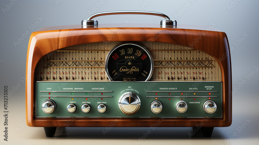 Fototapeta premium Vintage radio isolated on white background