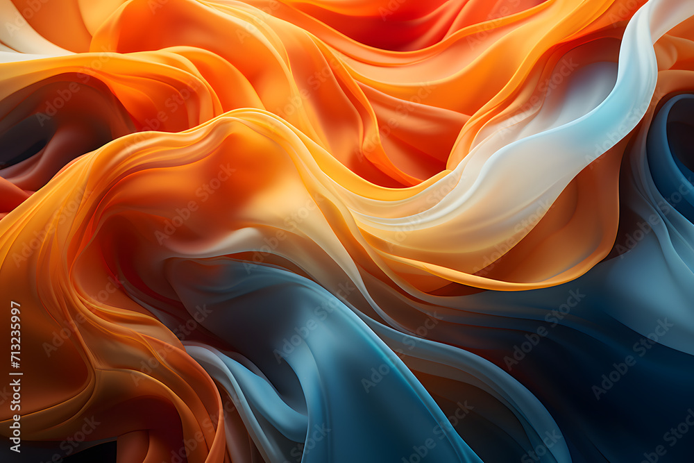 Obraz premium orange and blue silk background
