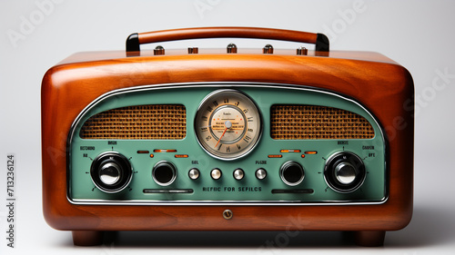 Vintage radio isolated on white background