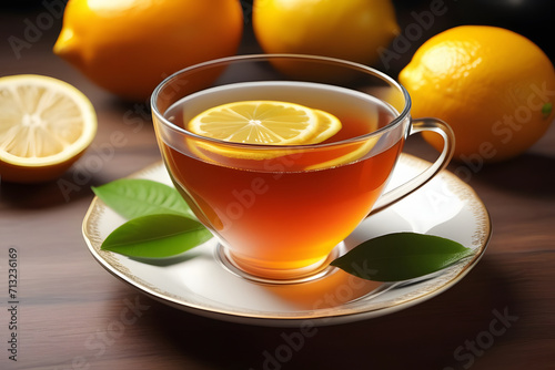 cup of tea with lemon.