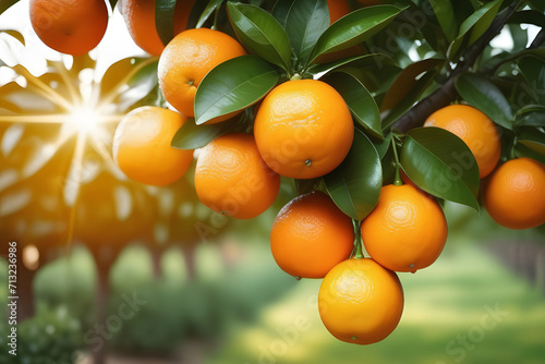 oranges on tree. 