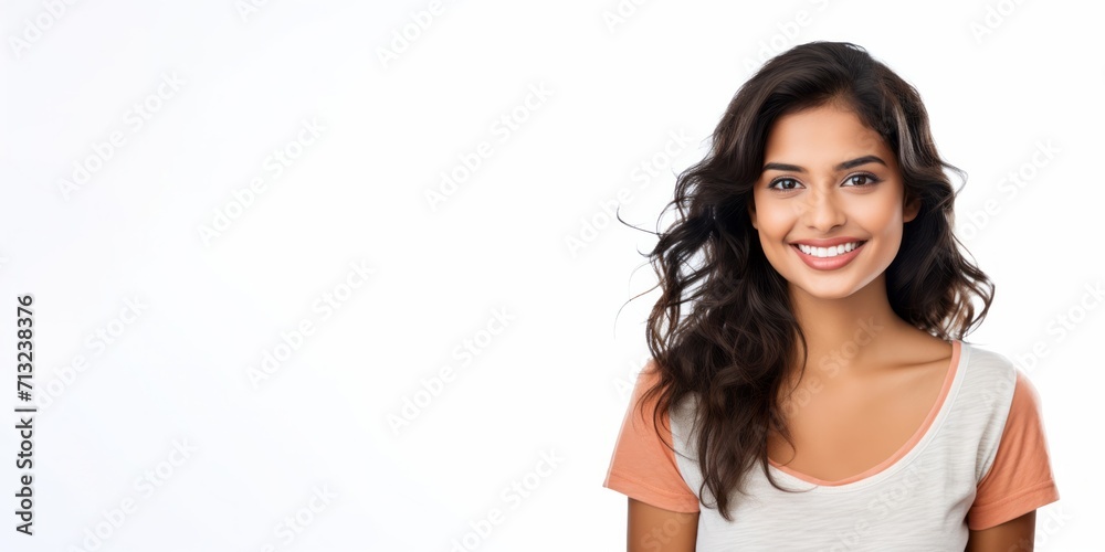Beautiful smiling young indian woman, isolated on white Beautiful smiling young indian woman, isolated on white