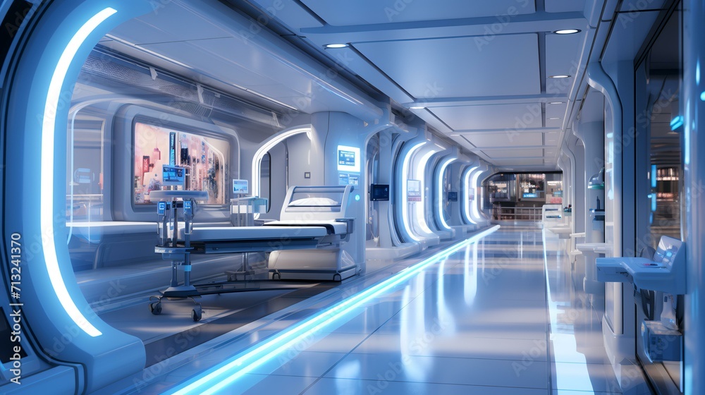 Hospital Large White and Blue Room Interior with Modern Design
Hospital Large White and Blue Room Interior with Modern Design